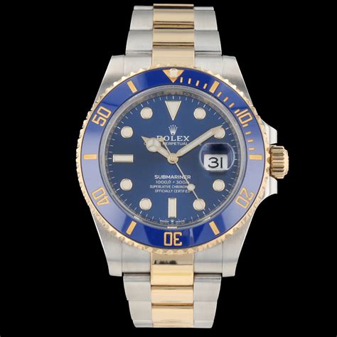 rolex submariner acciaio oro blu|rolex subacqueo.